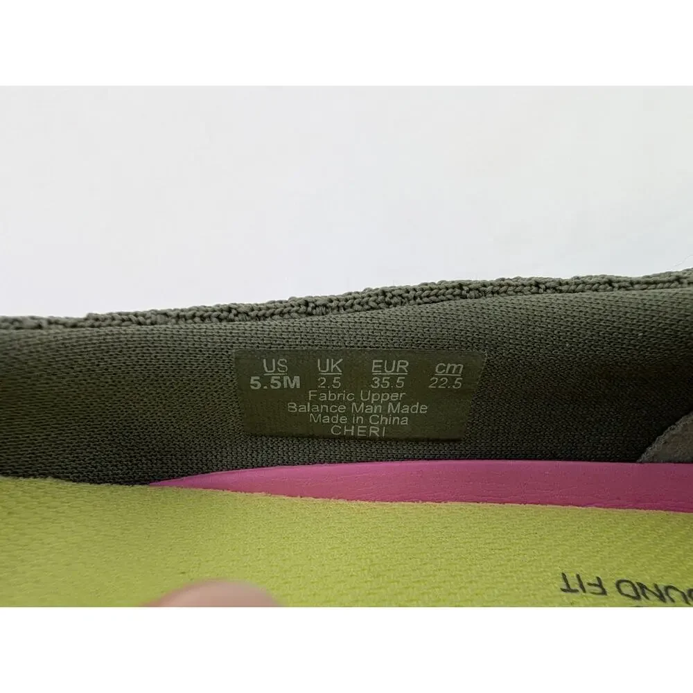 Ryka Cheri Flat Shoe in Dark Green Size 5.5 Women's Slip Ons Comfort Athleisure